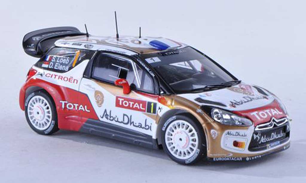 DS Automobiles DS3 WRC 2013 1/43 Spark WRC 2013 No.1 Abu Dhabi Rally Monte Carlo S.Loeb/D.Elena diecast model cars