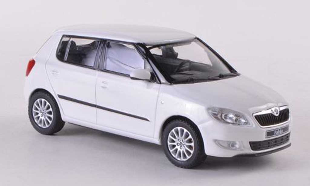 Skoda Fabia II 1/43 Abrex II white Facelift 2010 diecast model cars