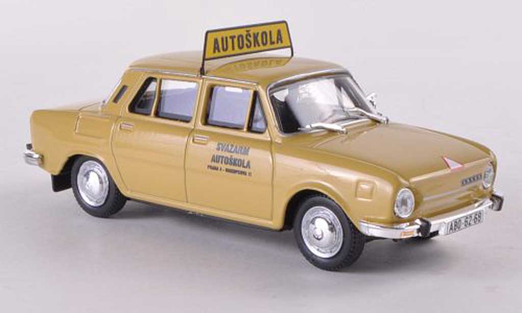 Skoda 110 1/43 Abrex L Autoskola Svazarm Praha 3 - Biskupcova 11 beige diecast model cars