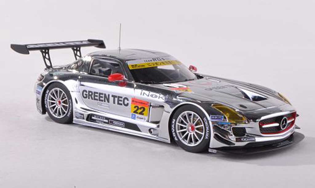 Mercedes SLS 1/43 Ebbro AMG GT3 No.22 Green Tec Super GT300 2013 Hisashi Wada/Masaki Jounai diecast model cars