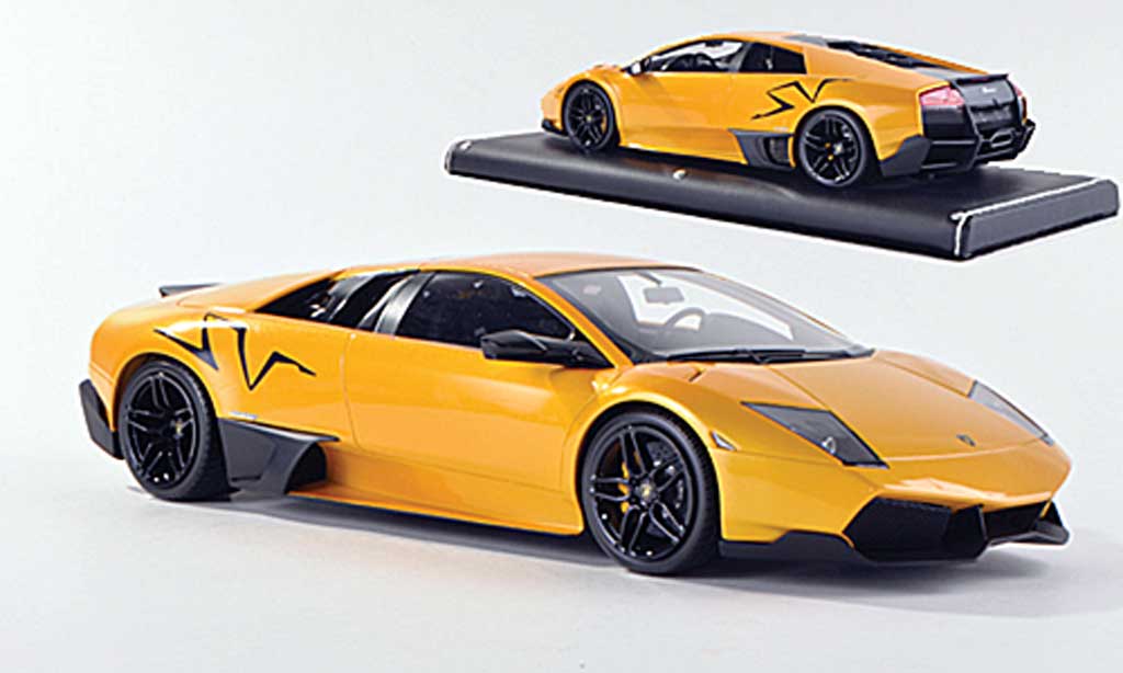 Lamborghini Murcielago LP670 1/18 MR Collection LP670 SV Fixed Wing yellow/matt black diecast model cars