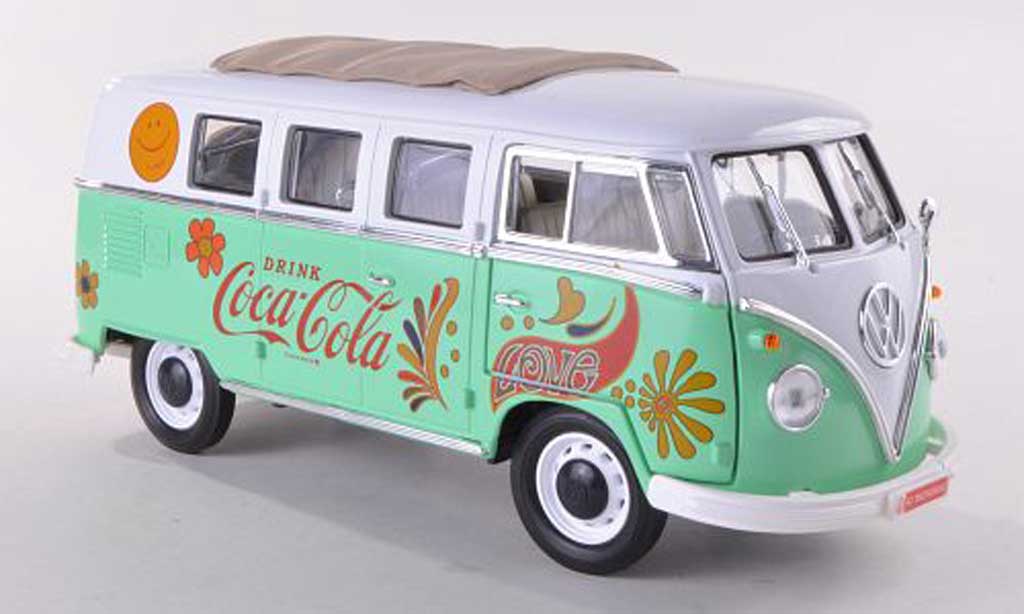 Volkswagen T1 1/18 Motor City Classics Samba Coca-Cola white/grun 1962 diecast model cars
