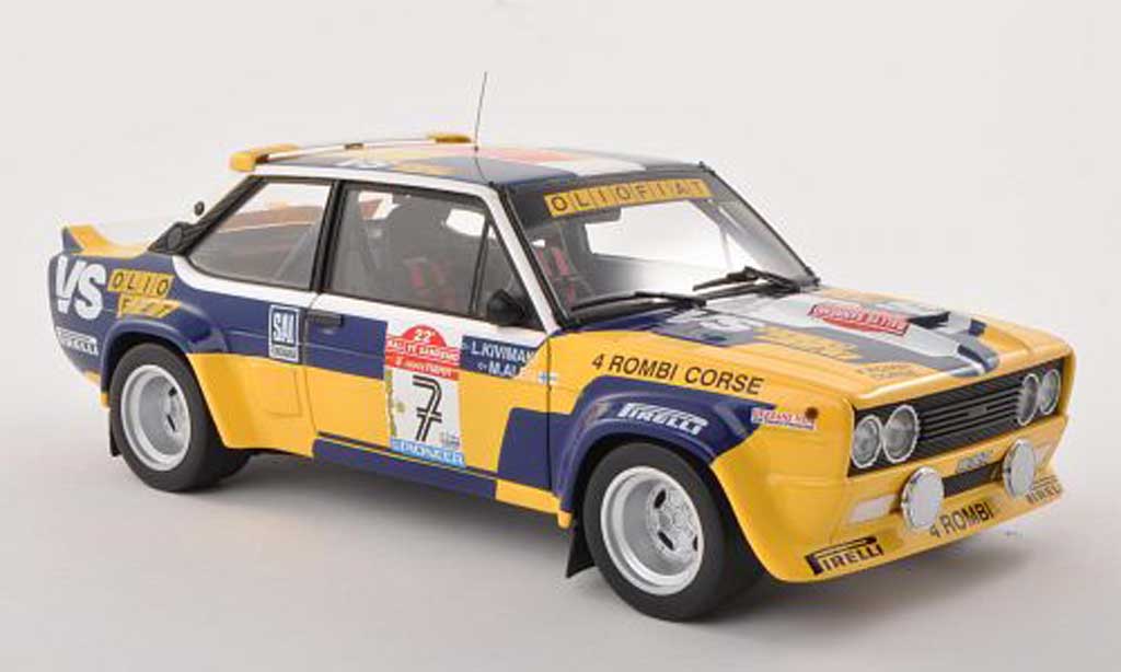 Fiat 131 Abarth 1/18 Kyosho Abarth No.7 4 Rombi Corse - VS Olio Rally Sanremo 1980 M.Alen/I.Kivimaki diecast model cars