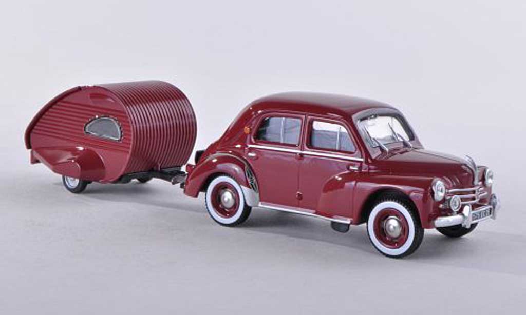 Renault 4CV 1/43 Eligor avec caravane Ailette black-red diecast model cars