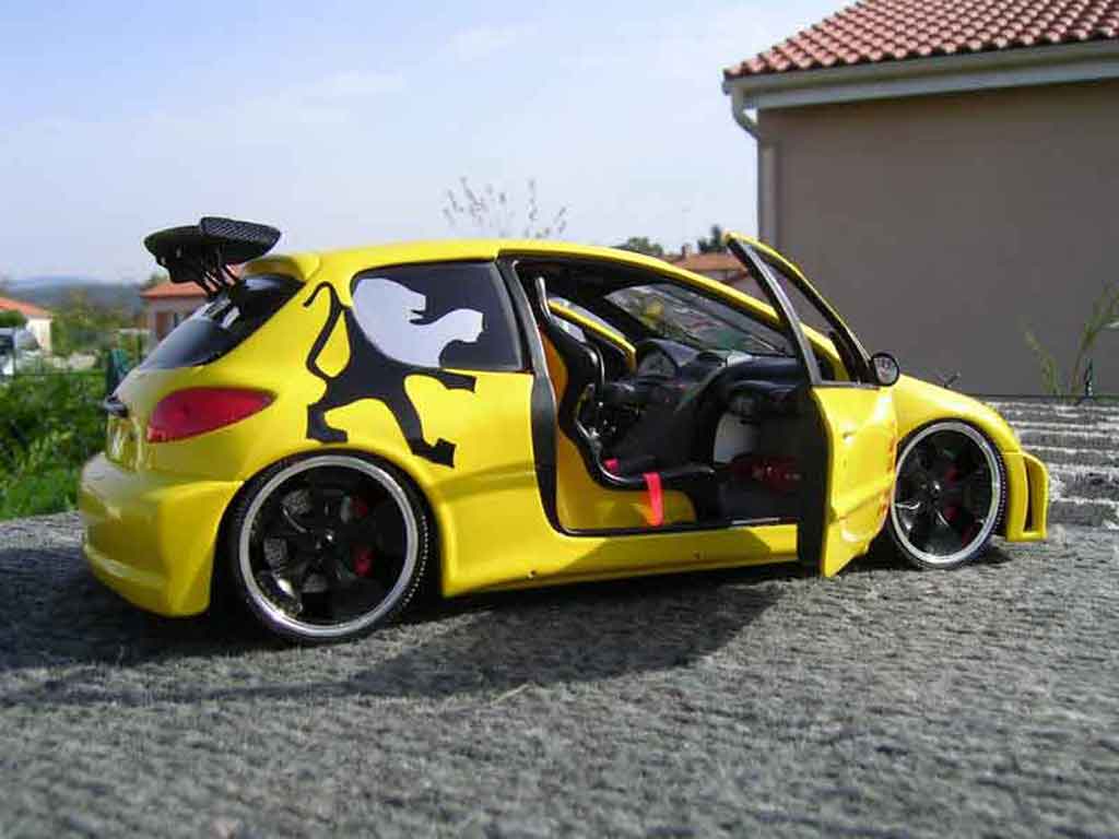 Peugeot 206 WRC tuning yellow 1/18 Solido