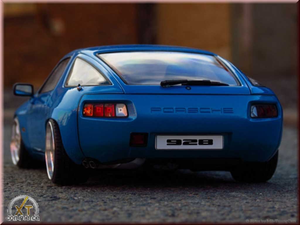 Porsche 928 Base blue jantes porsche cup logo 1/18 Autoart
