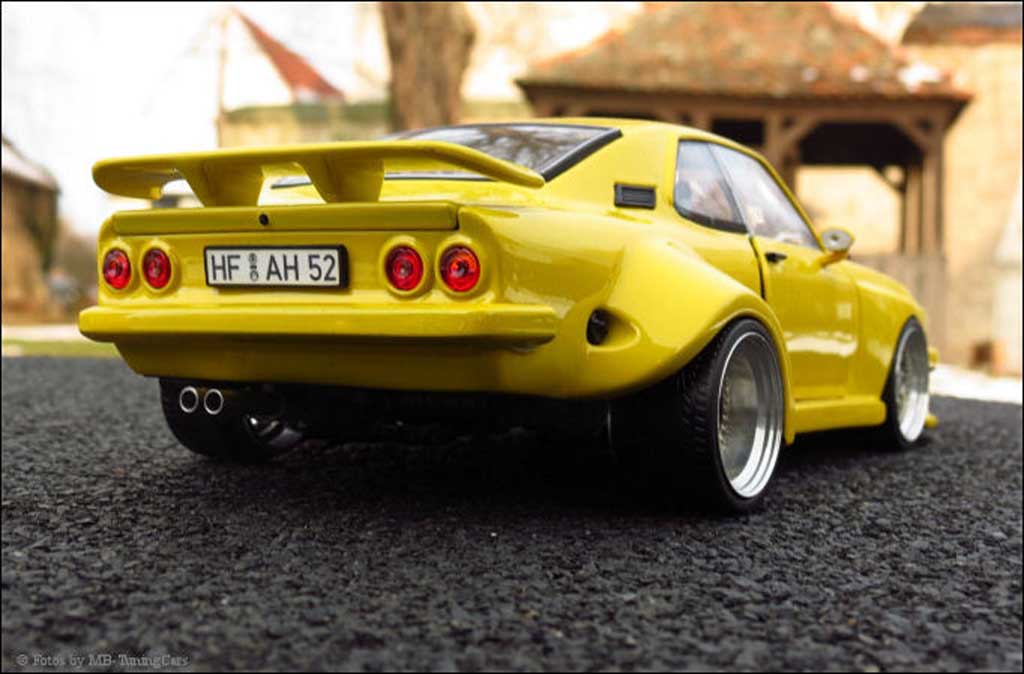 Opel Manta A 1/18 Norev A yellow kit carrosserie sur mesure jantes en nid d'abeilles diecast model cars