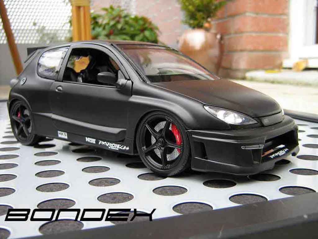 Peugeot 206 RC 1/18 Norev RC paredech 3 portes black diecast model cars