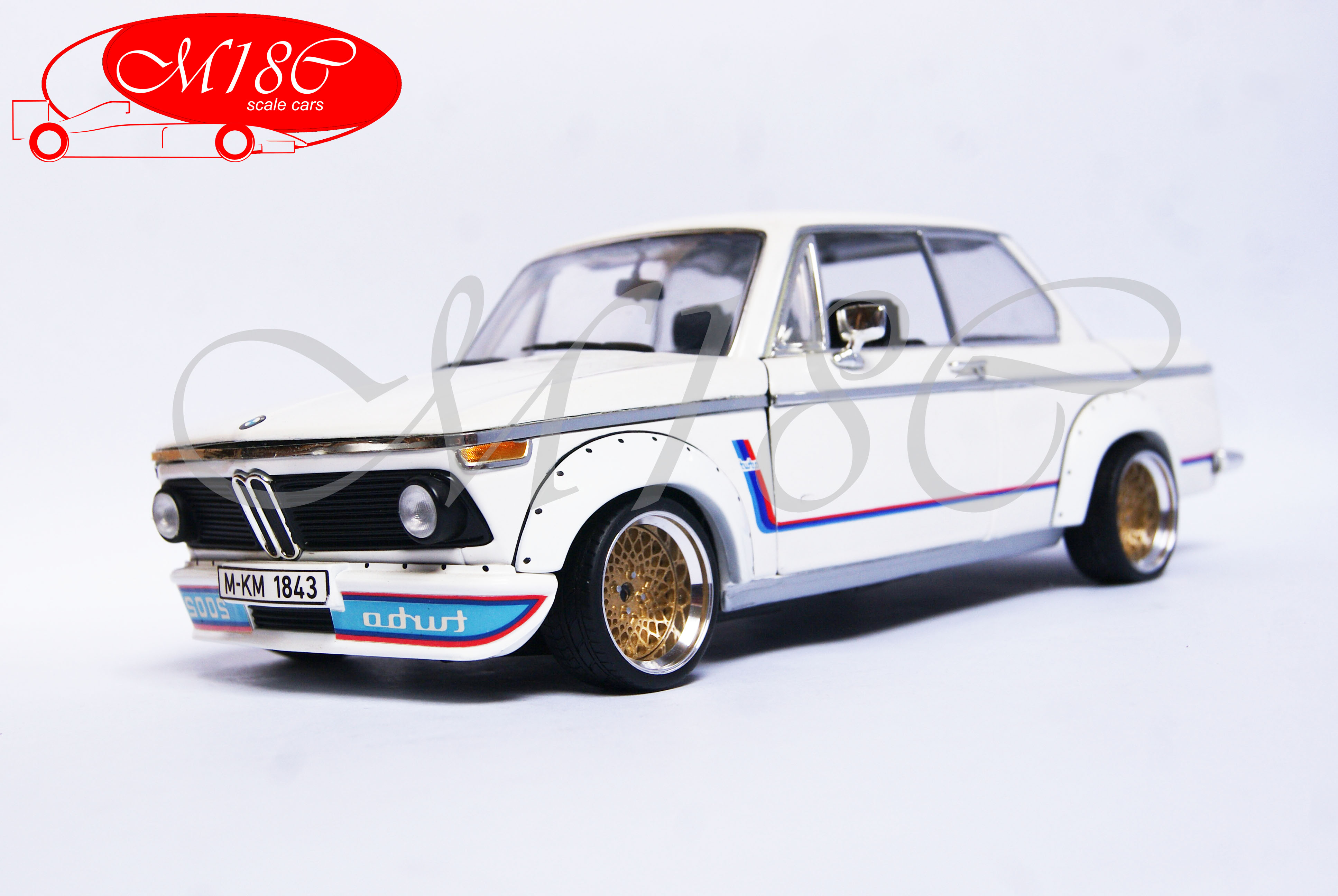 Bmw 2002 Turbo white jantes bbs nid d'abeille 1/18 Anson