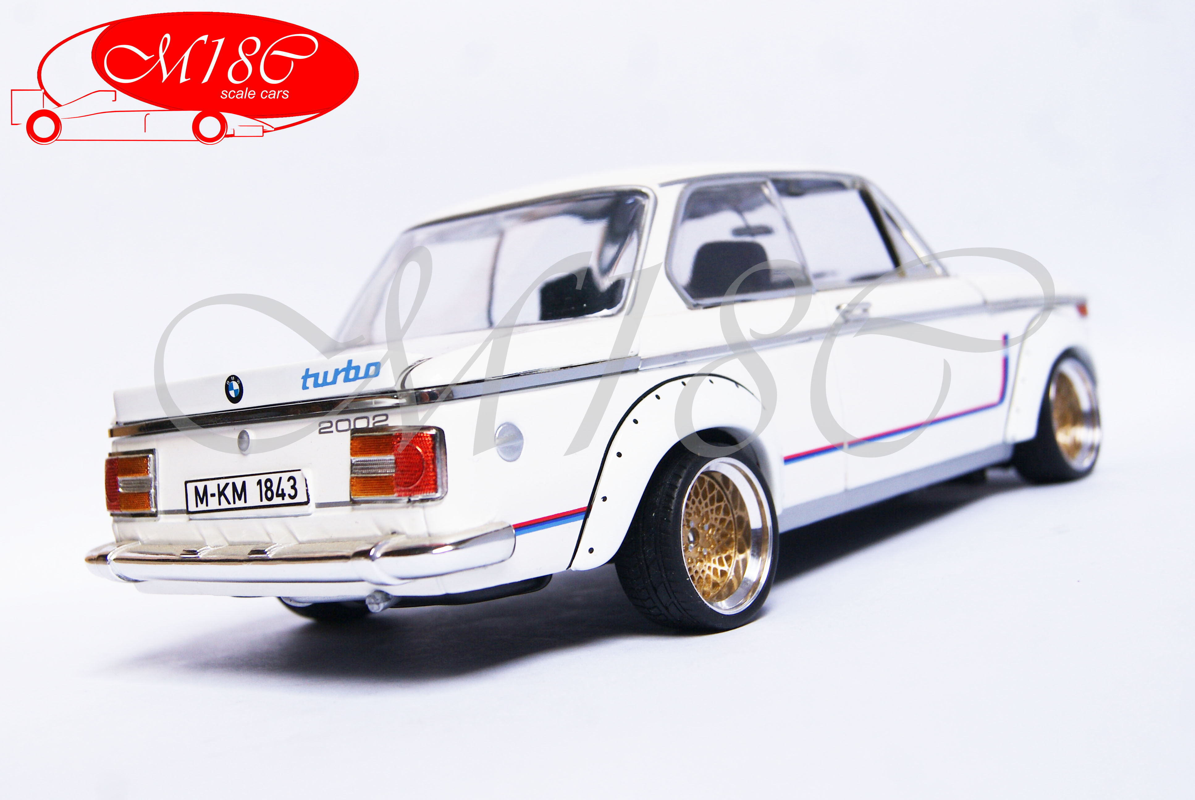 Bmw 2002 Turbo white jantes bbs nid d'abeille 1/18 Anson