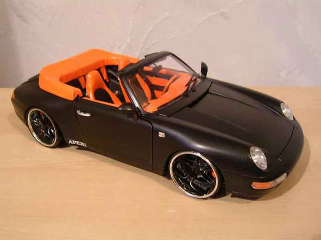 Porsche 993 S 1/18 Burago Convertible Carrera black diecast model cars