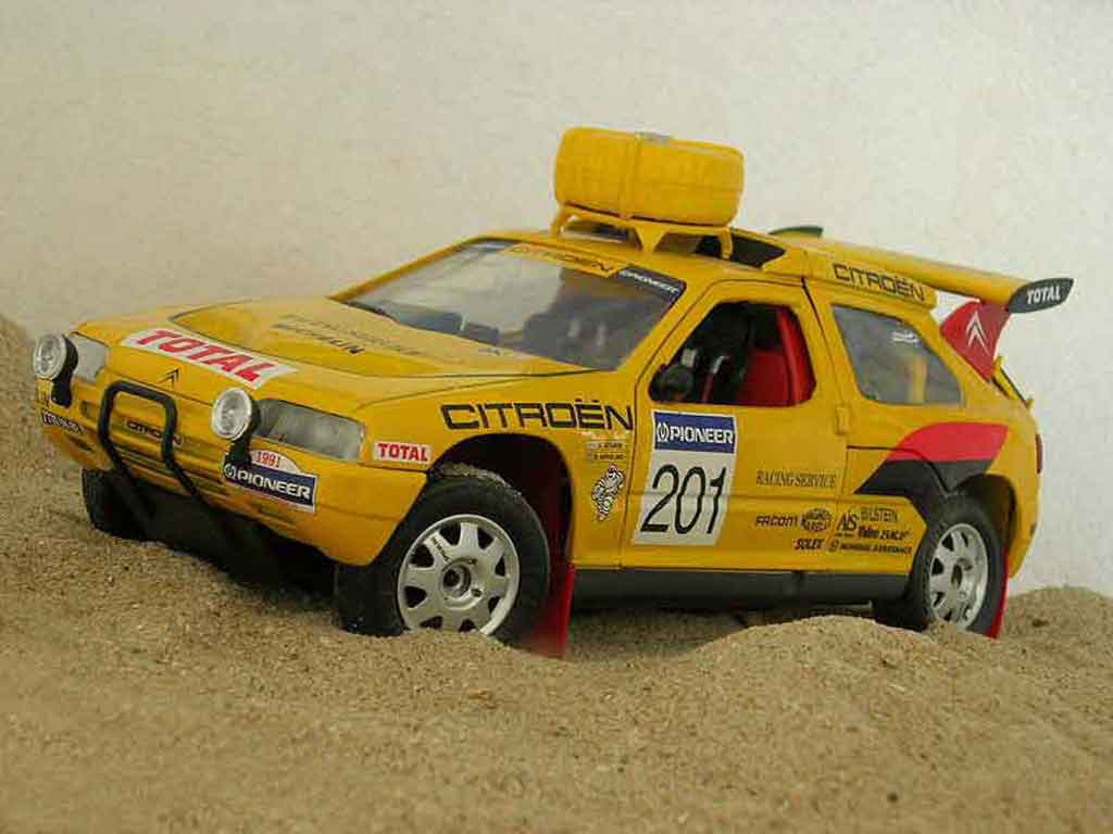 Citroen ZX 1/18 Solido rallye raid #201 1992 Jaune diecast model cars
