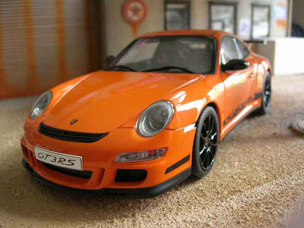 Porsche 997 GT3 RS 1/18 Autoart GT3 RS orange jantes black diecast model cars