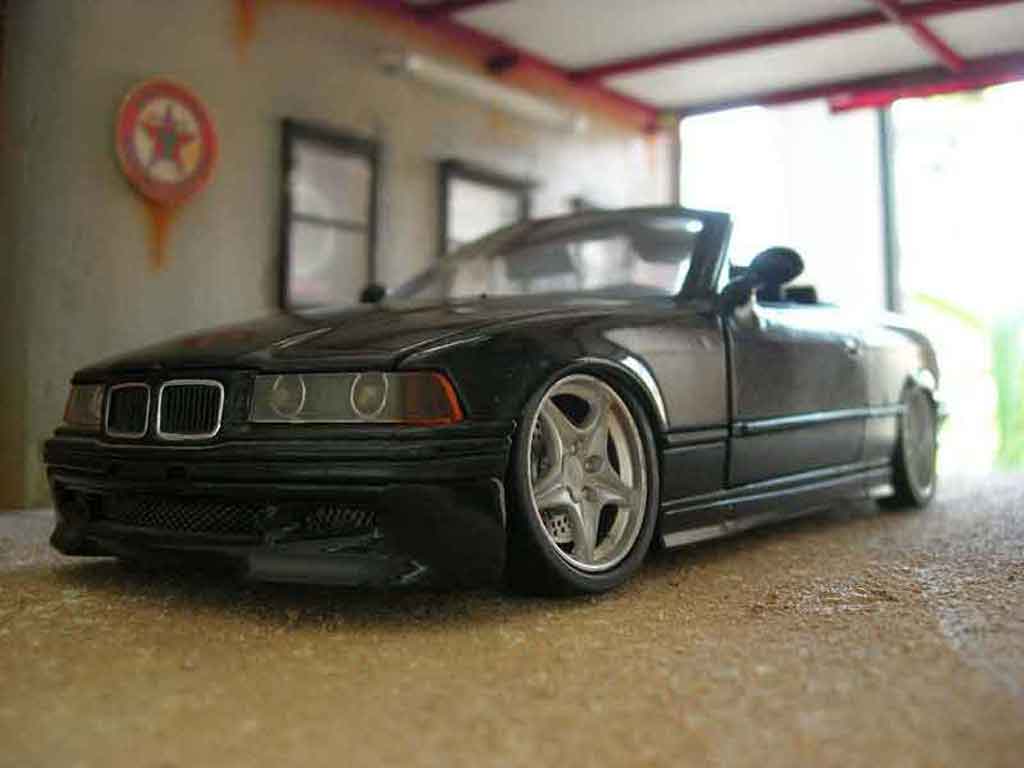 Bmw 325 Cabriolet E36 black swap z3m jantes z3m spoiler z3m 1/18 Maisto