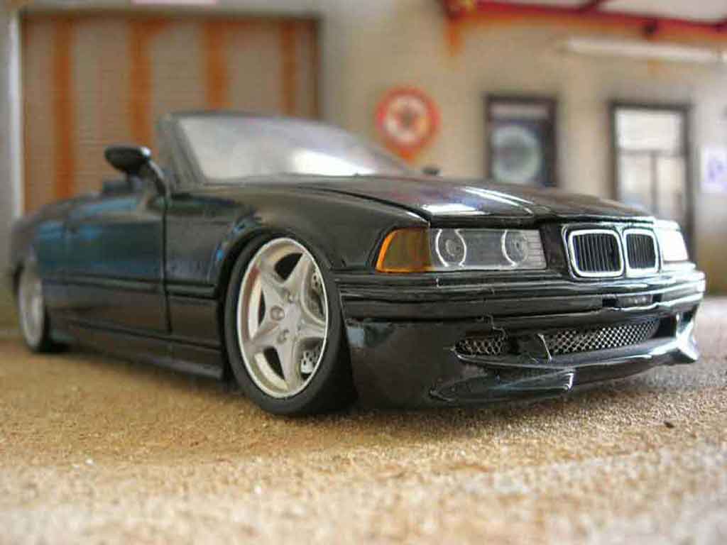 Bmw 325 Cabriolet E36 black swap z3m jantes z3m spoiler z3m 1/18 Maisto