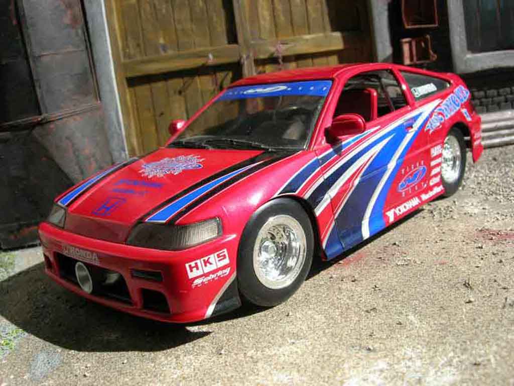 Honda CRX Base drag race red 1/18 Hot Wheels