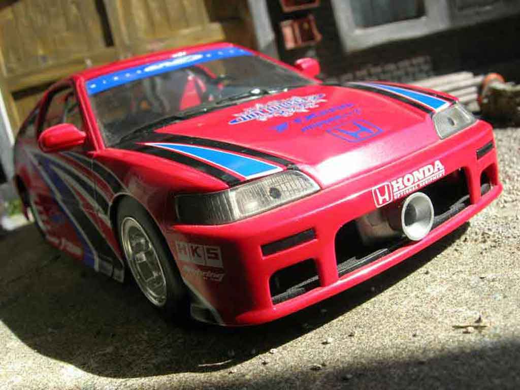 Honda CRX 1/18 Hot Wheels drag race red diecast model cars
