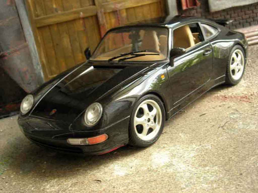 Porsche 993 Carrera 1/18 Burago Carrera 2 black diecast model cars