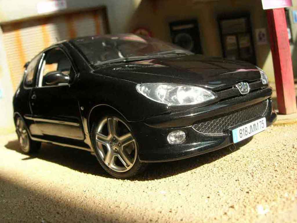 Peugeot 206 RC 1/18 Norev RC black diecast model cars