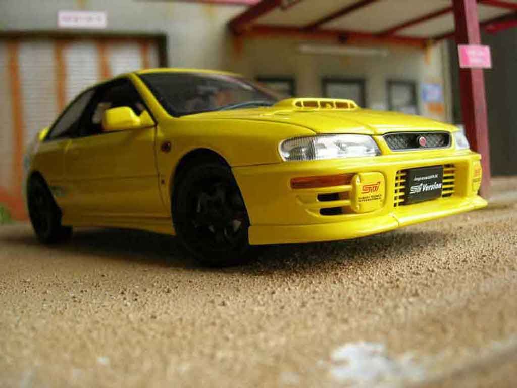 Subaru Impreza Type R gt turbo sti yellow 1/18 Autoart