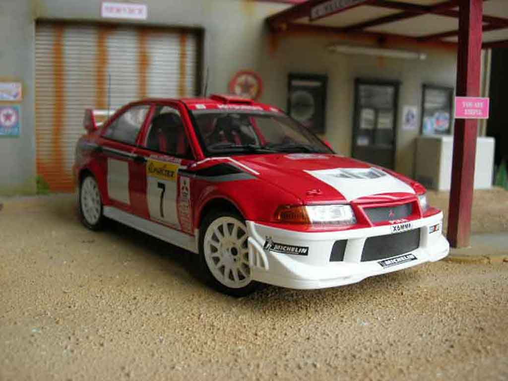 Mitsubishi Lancer Evolution VI WRC 2001 Makinen Monte Carlo red 1/18 Autoart