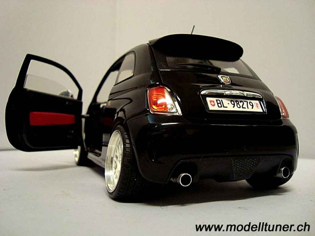 Fiat 500 Abarth 1/18 Mondo Motors Abarth black 2007 diecast model cars