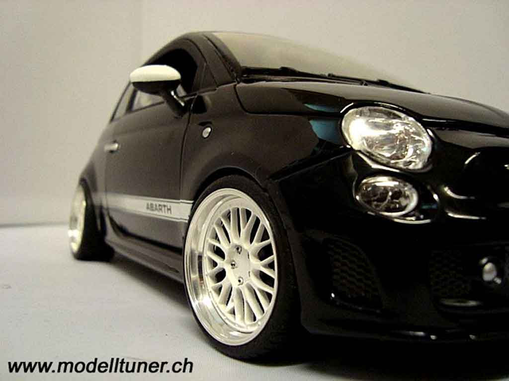 Fiat 500 Abarth black 2007 1/18 Mondo Motors