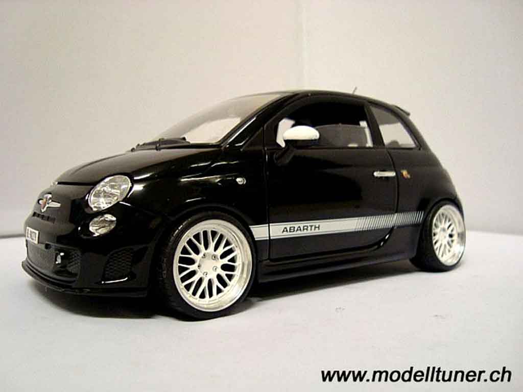 Fiat 500 Abarth black 2007 1/18 Mondo Motors