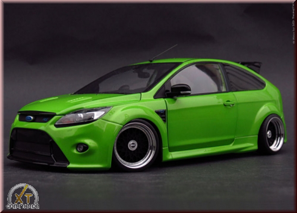 Ford Focus RS green 2010 jantes BBS 18 pouces 1/18 Minichamps