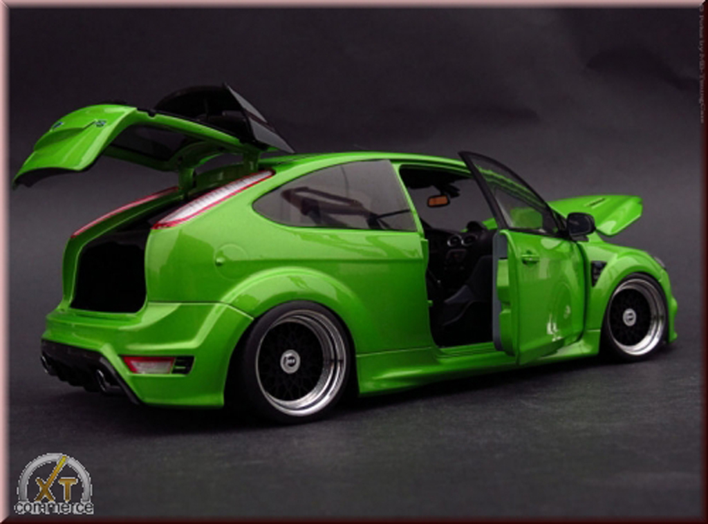 Ford Focus RS green 2010 jantes BBS 18 pouces 1/18 Minichamps