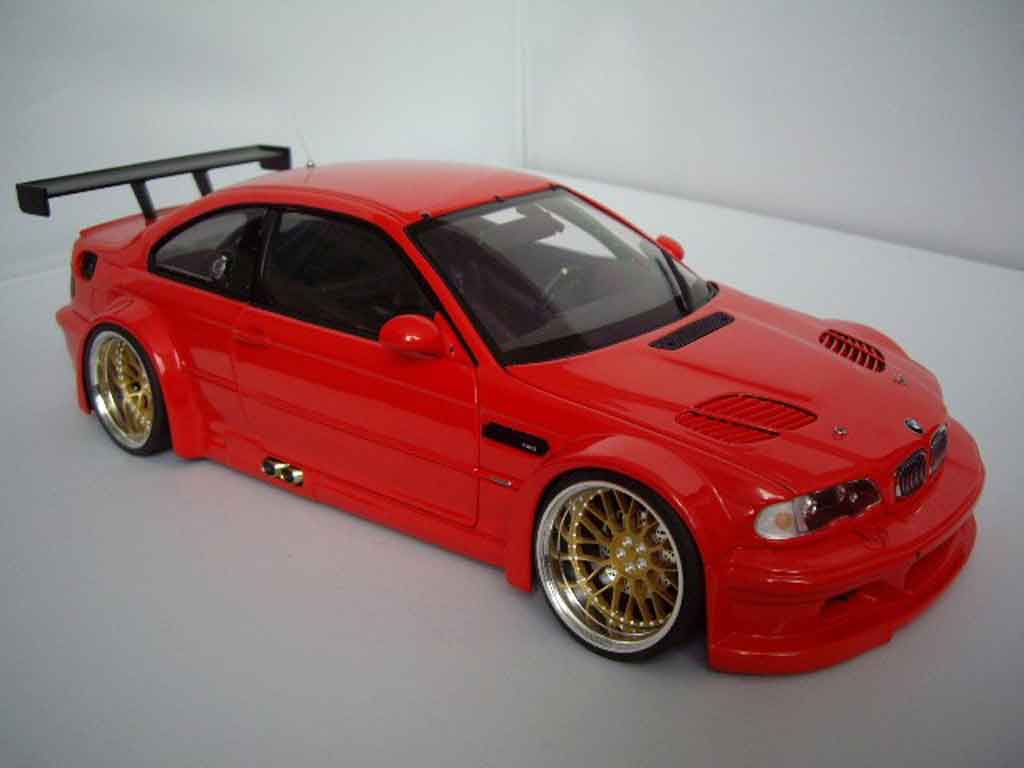 Bmw M3 E46 1/18 Minichamps GTR E46 red jantes bbs 19 pouces diecast model cars