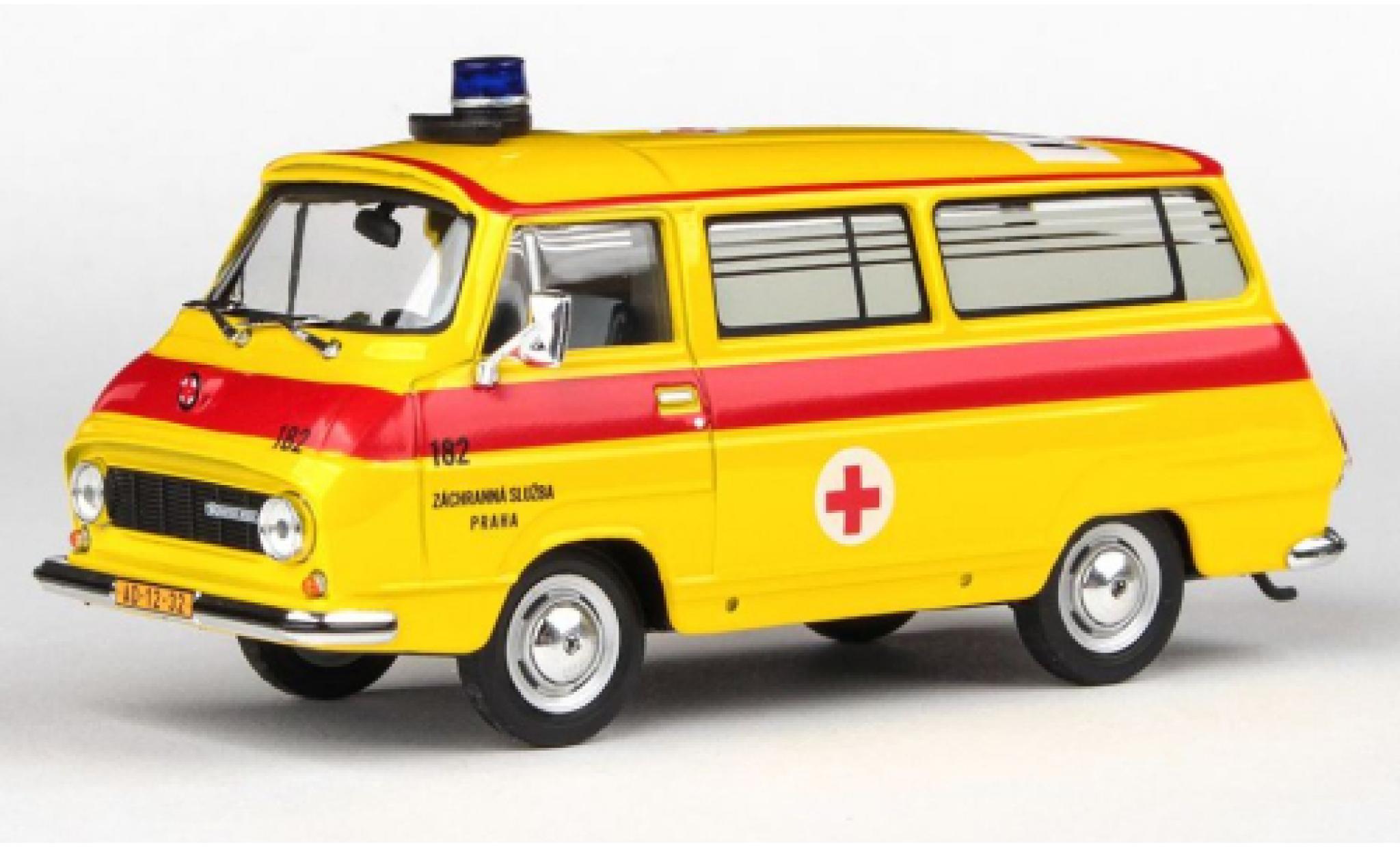 Skoda 1203 1/43 Abrex Mikrobus Sanitka Zachranna Sluzba Praha (CZ) 1974 diecast model cars