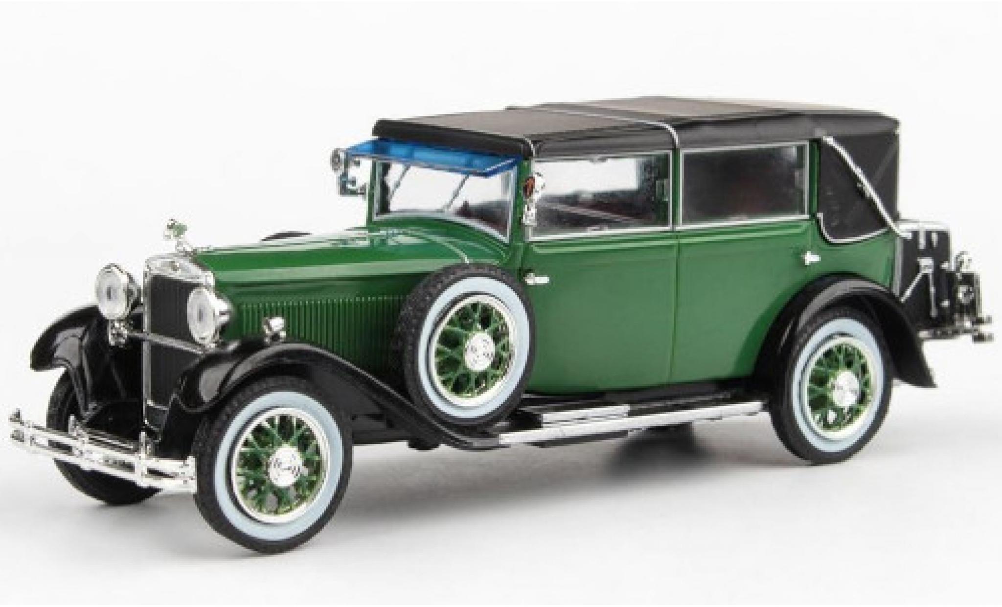 Skoda 860 1/43 Abrex green/black RHD 1932 ferm&eacute; Verdeck diecast model cars
