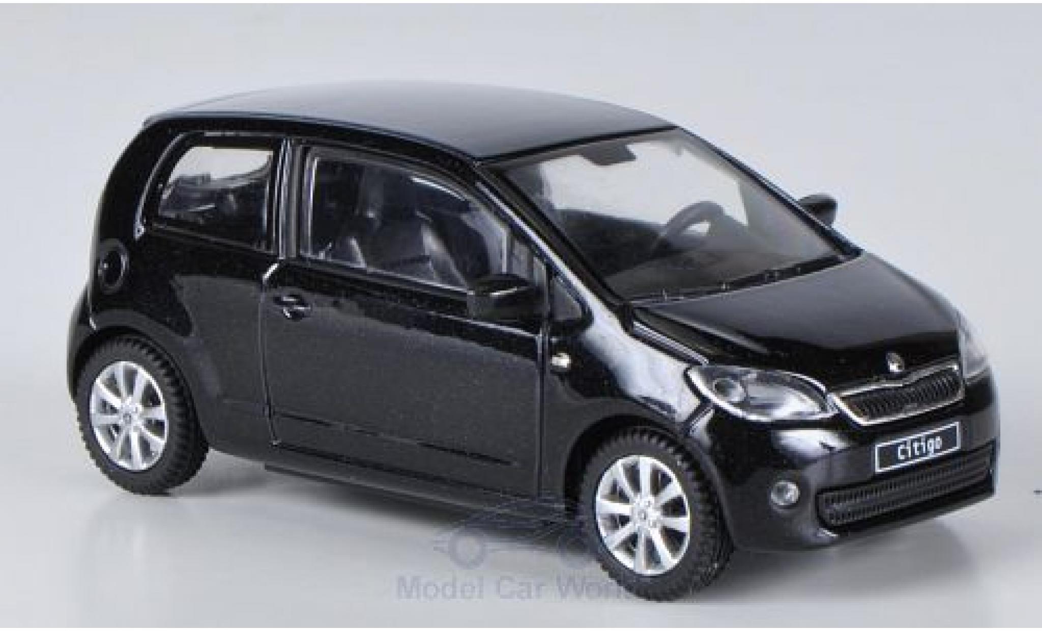 Skoda Citigo 1/43 Abrex metallic black 2012 3-T&uuml;rer diecast model cars