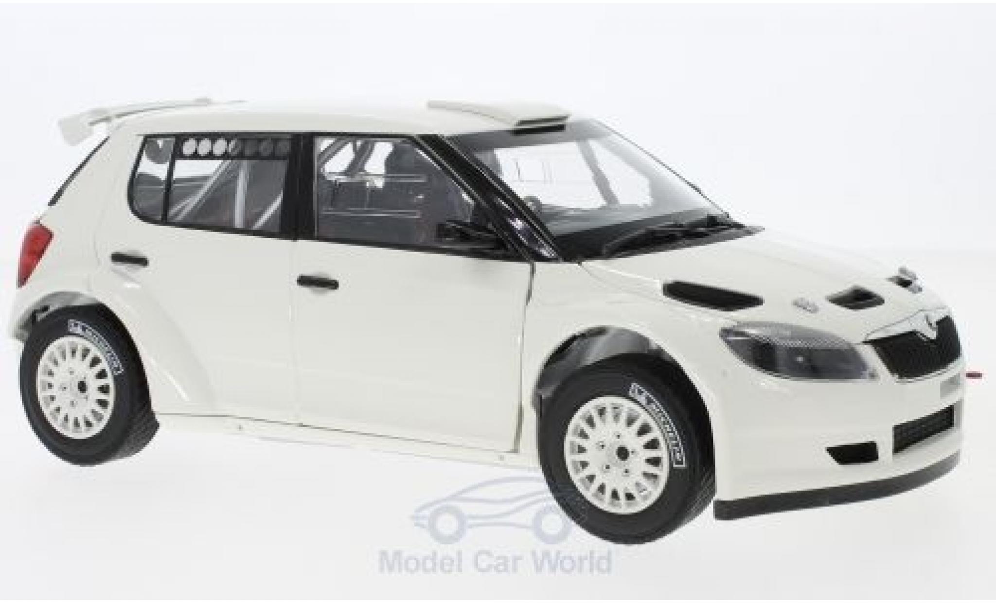 Skoda Fabia 1/18 Abrex II FL S2000 white 2010 with Gravel Wheels diecast model cars