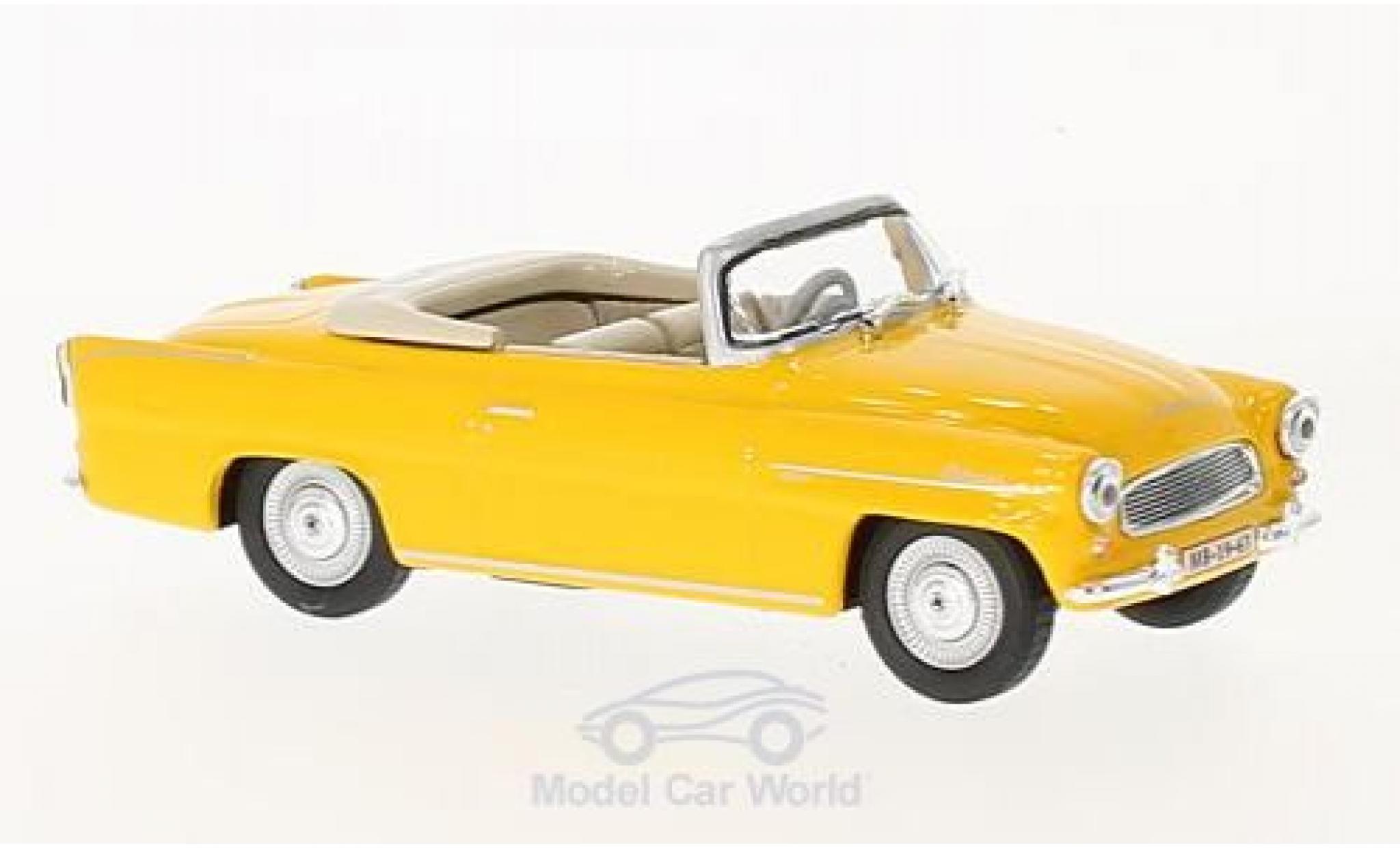 Skoda Felicia 1/43 Abrex Roadster yellow 1963 diecast model cars