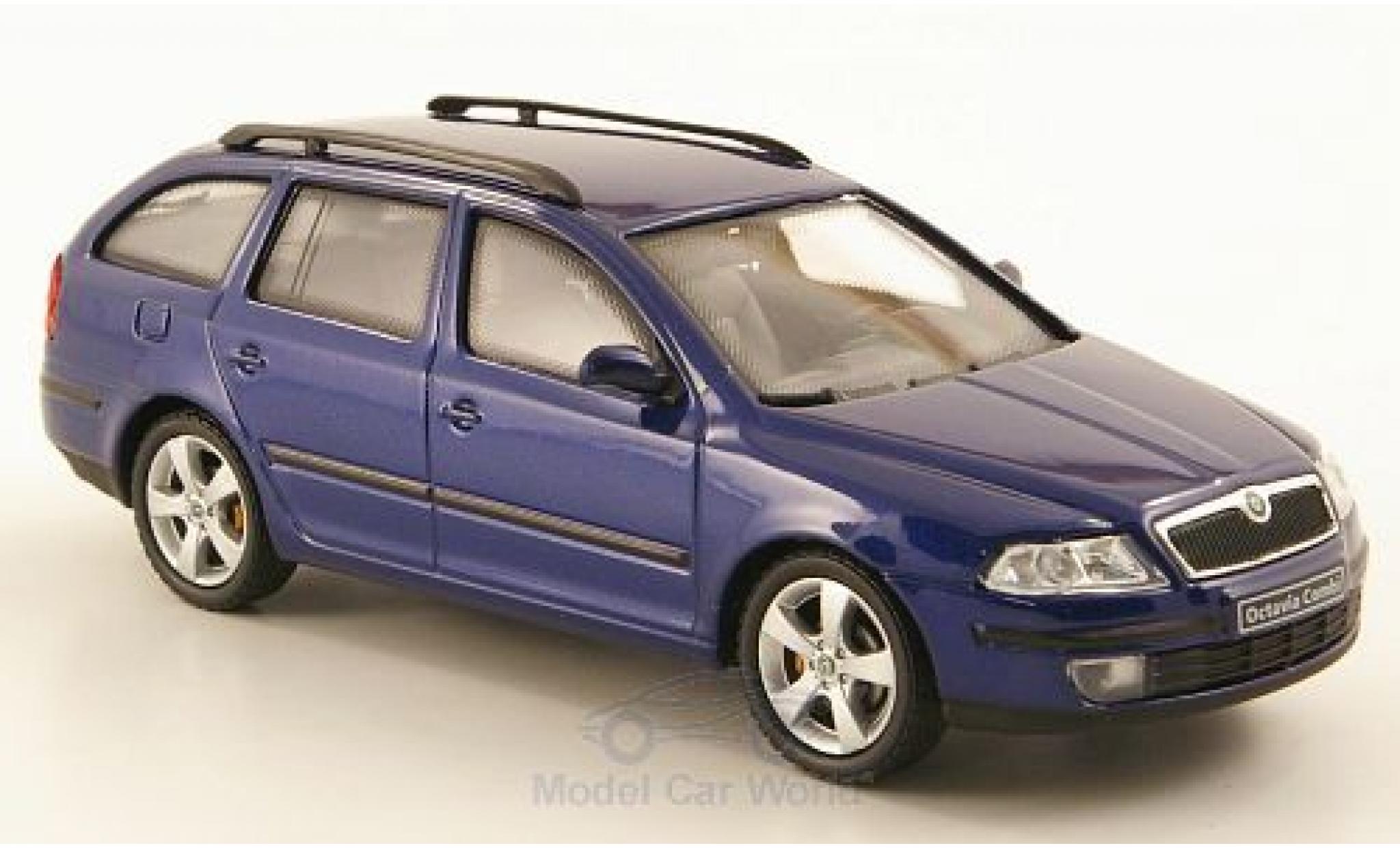 Skoda Octavia 1/43 Abrex Combi metallic blue 2004 diecast model cars