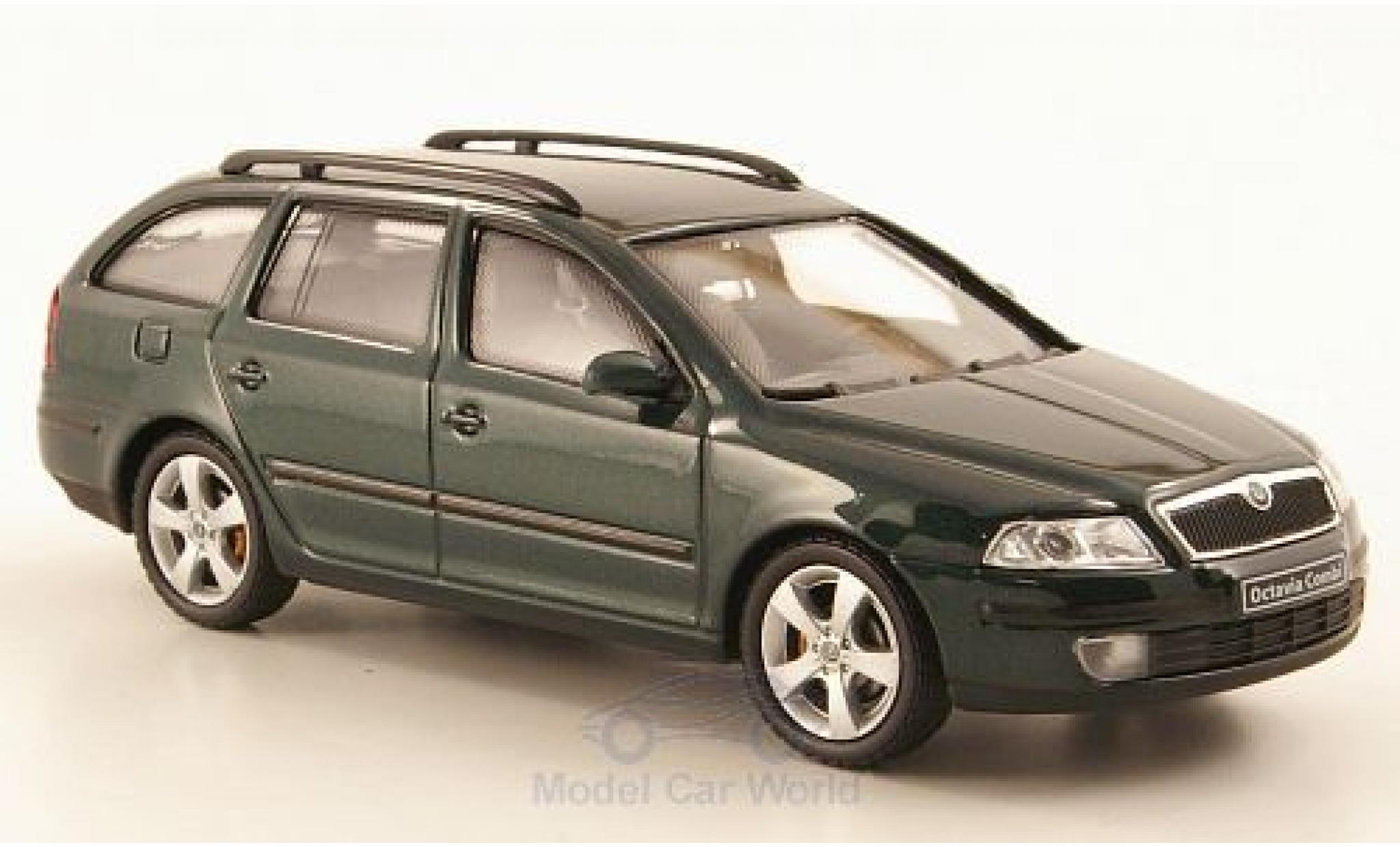 Skoda Octavia Combi 1/43 Abrex Combi metallic green 2004 diecast model cars