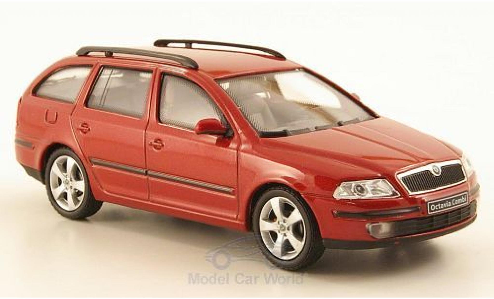 Skoda Octavia 1/43 Abrex Combi metallic red 2004 diecast model cars