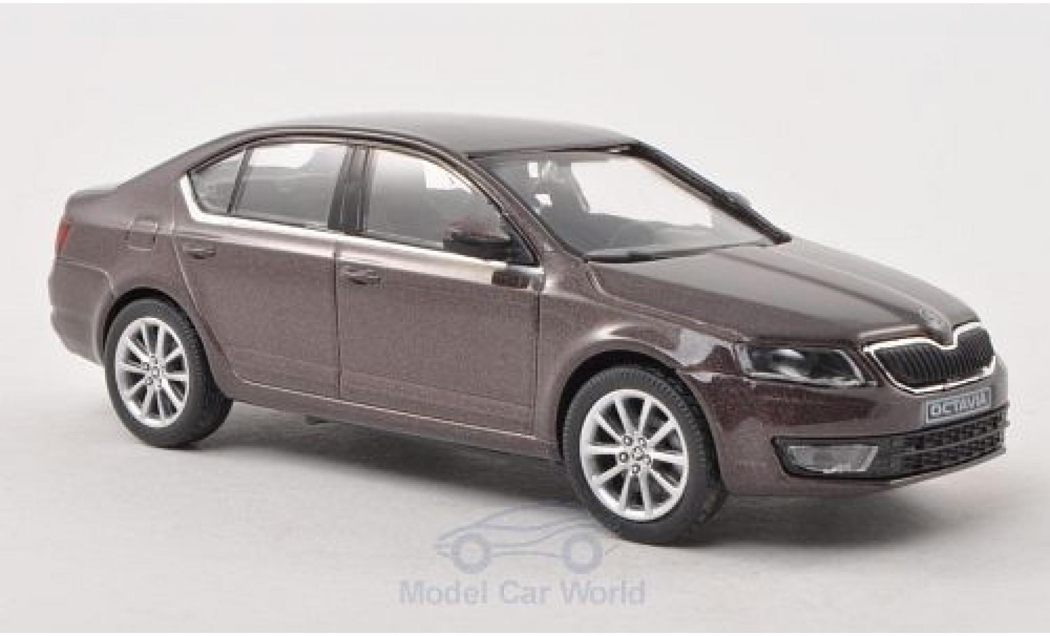 Skoda Octavia 1/43 Abrex III metallic brown 2013 diecast model cars