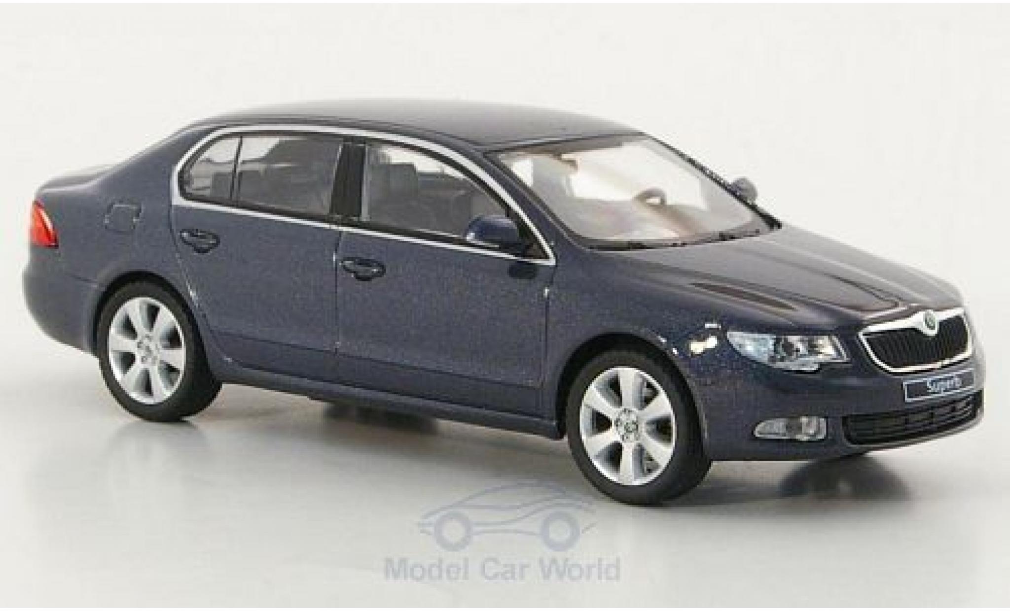 Skoda Superb 1/43 Abrex II blue diecast model cars