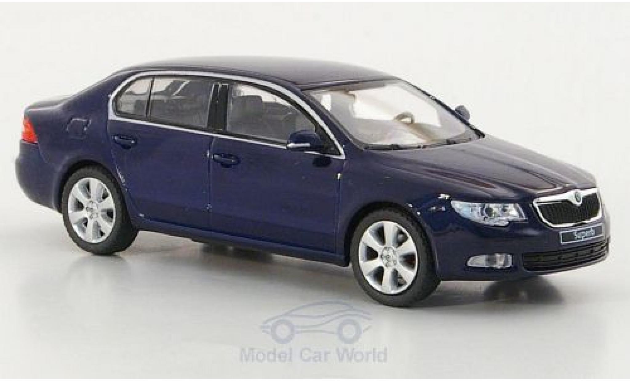 Skoda Superb 1/43 Abrex II metallic blue diecast model cars