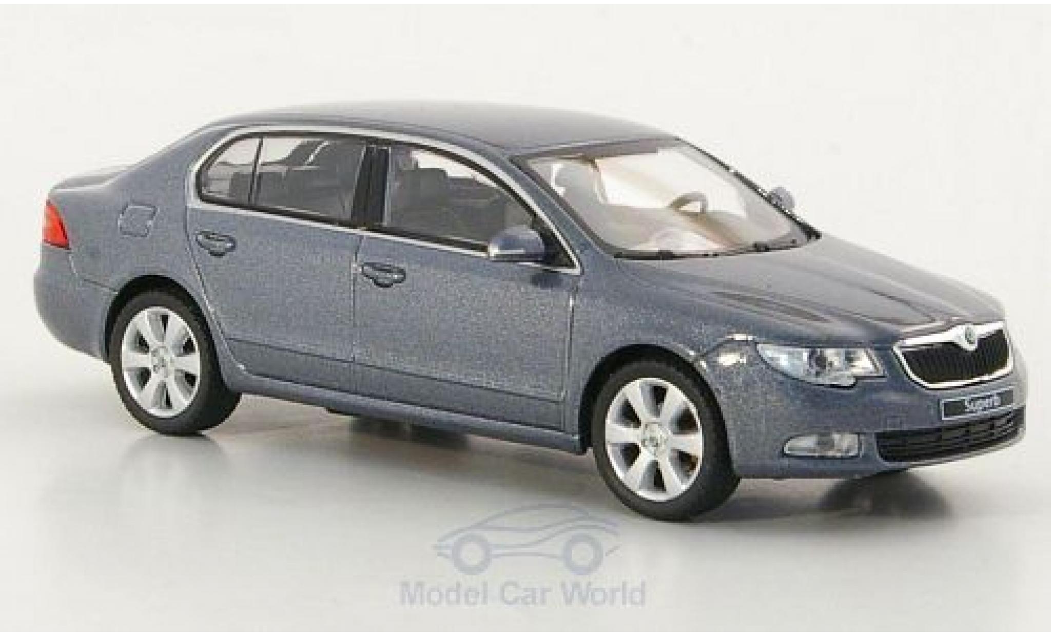 Skoda Superb 1/43 Abrex II metallic grey diecast model cars
