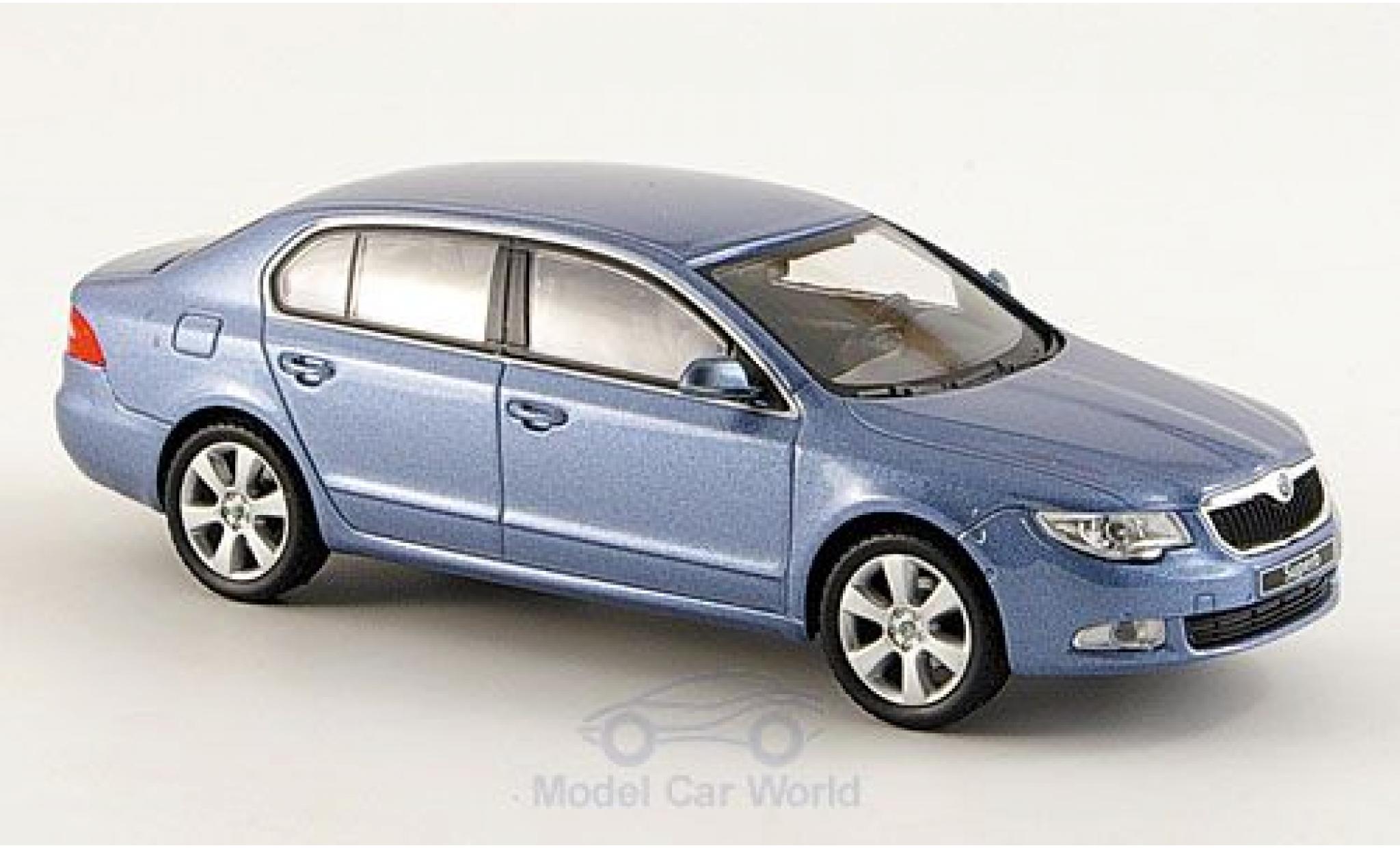 Skoda Superb 1/43 Abrex II metallic blue diecast model cars