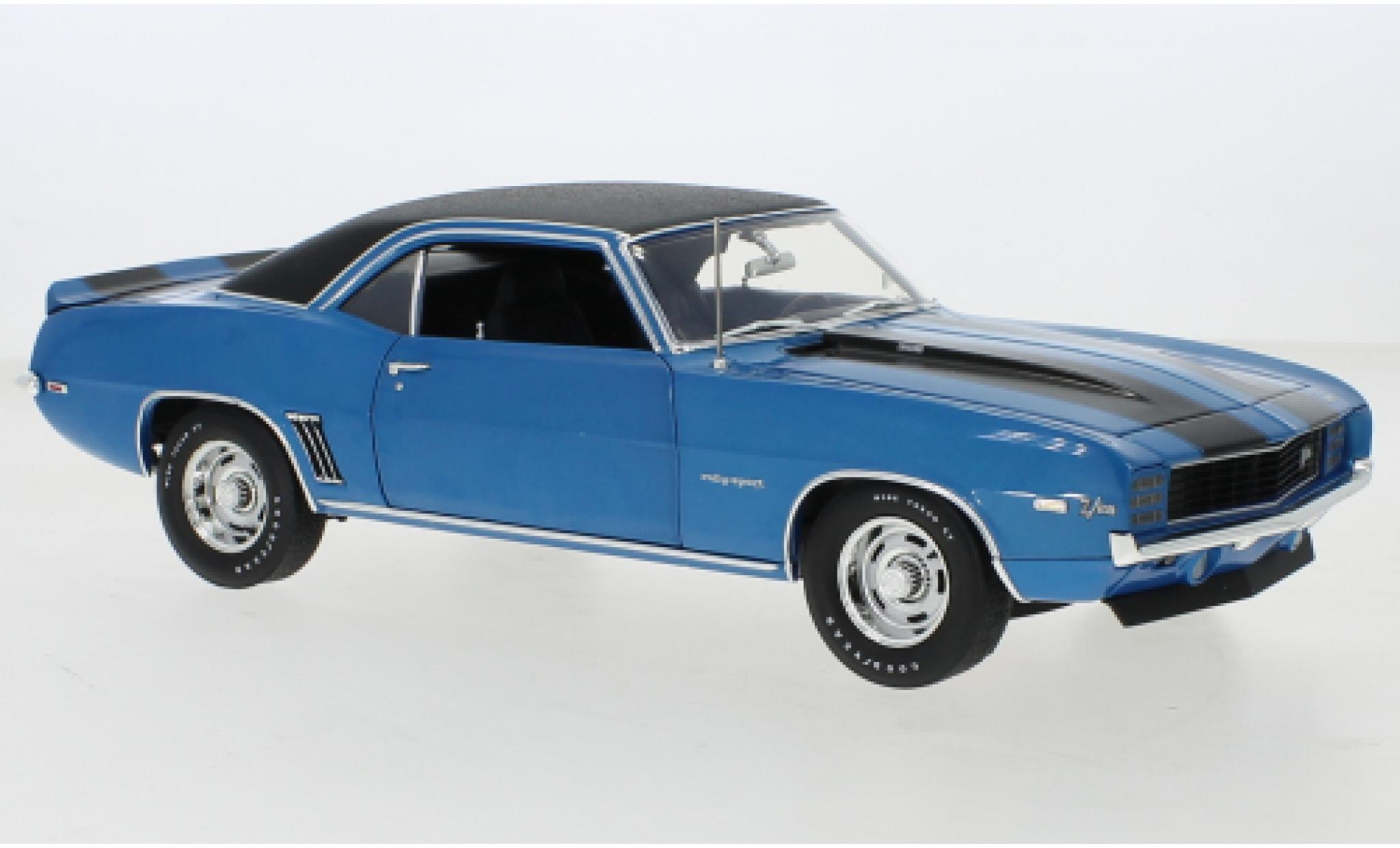 Chevrolet Camaro 1/18 ACME Z28 metallise blue/black 1969 diecast model cars