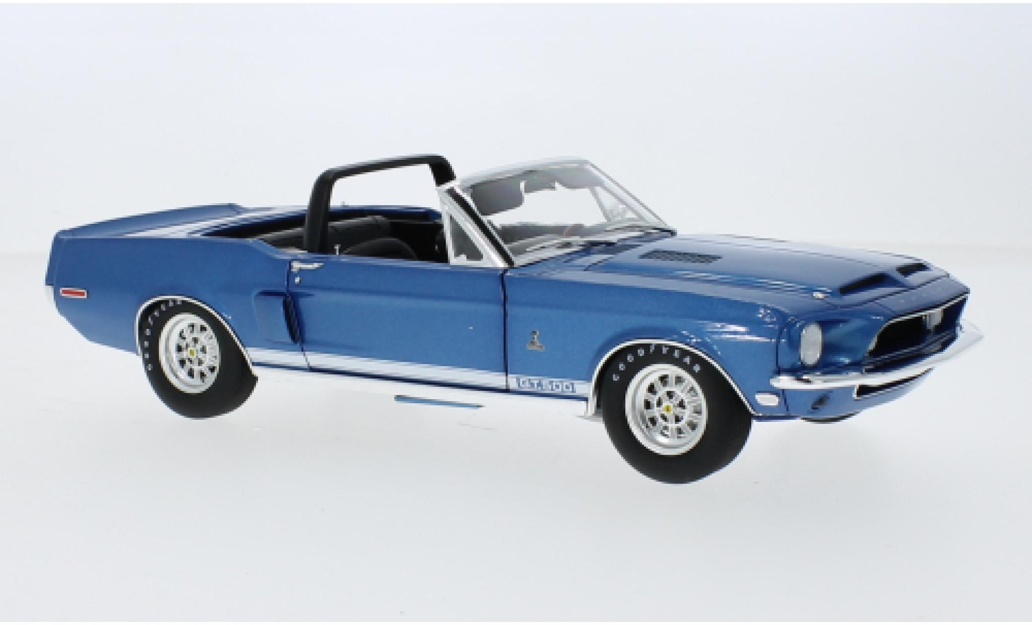 Shelby GT 500 1/18 ACME Ford Mustang Convertible metallise blue 1968 diecast model cars