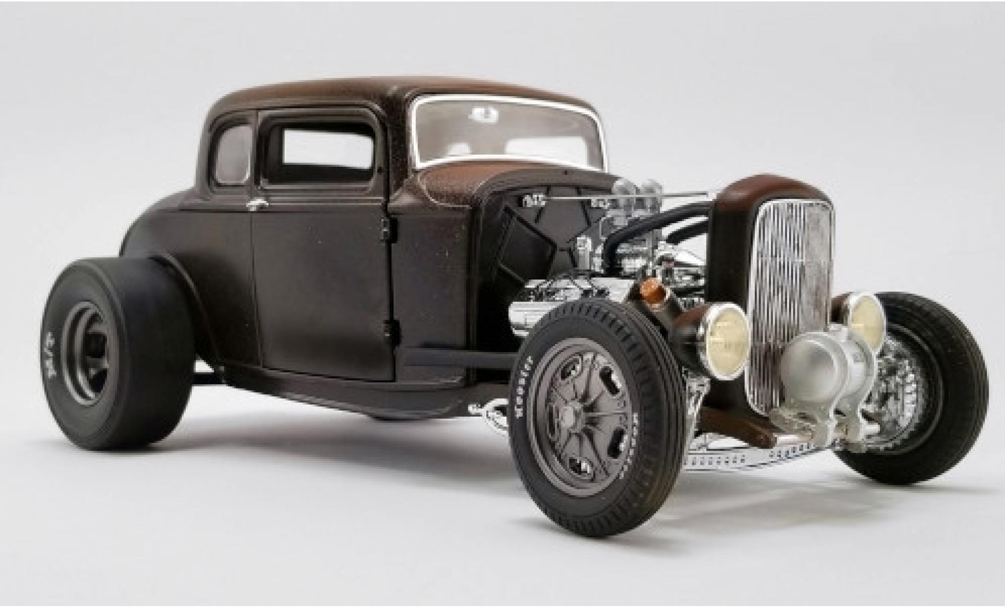 Ford Deluxe 1/18 ACME Coupe Rat Rod matt-black/brown 1932 Pork Chops 190 Proof diecast model cars