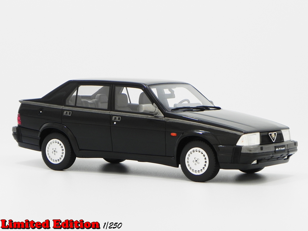 Alfa Romeo 75 1/18 Laudoracing Models 1.8 TURBO Q.V. LM087A black diecast model cars