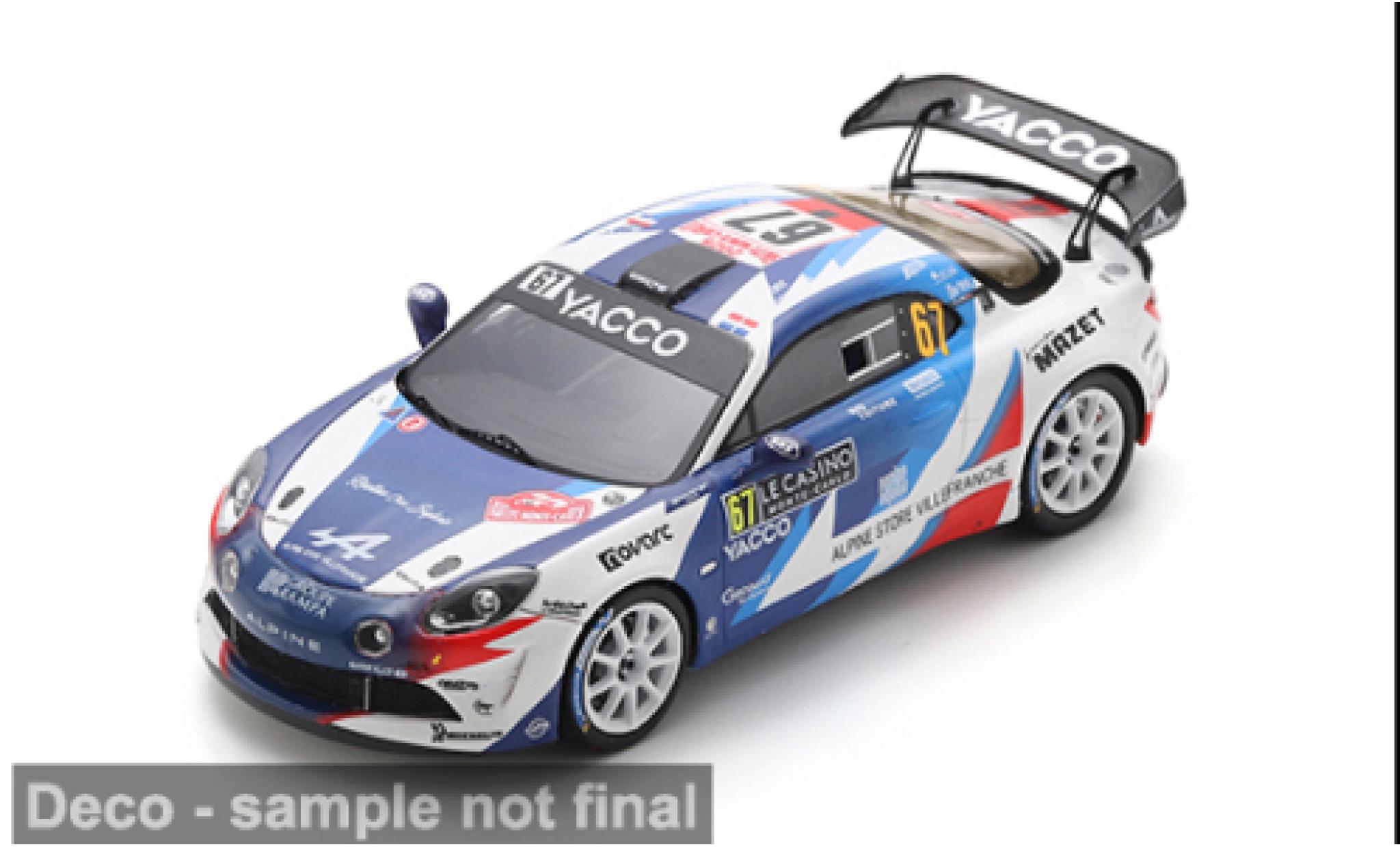 Alpine A110 1/43 Spark Rally RGT Rally Monte Carlo 2025 #67 R.Astier/D.Giraudet 1:43 diecast model cars