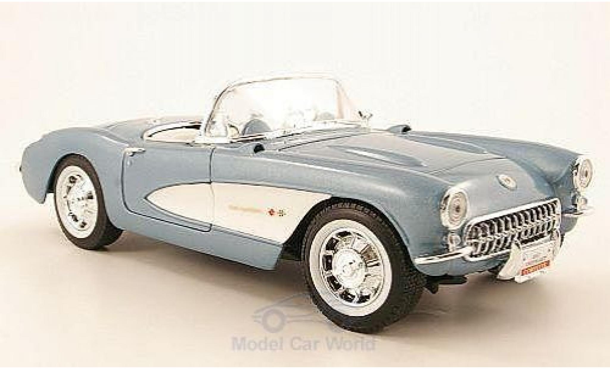 Chevrolet Corvette C1 1/18 Motormax metallic blue 1957 diecast model cars